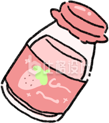 草莓酱料手绘
