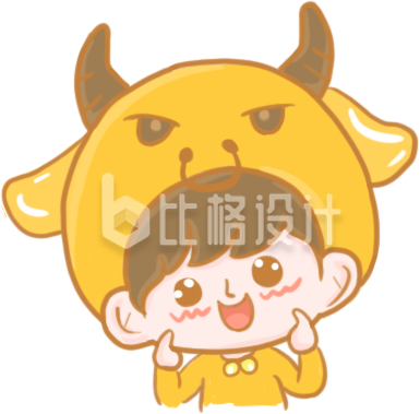 呆萌可人金牛座插画