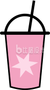 可爱一杯小奶茶插画