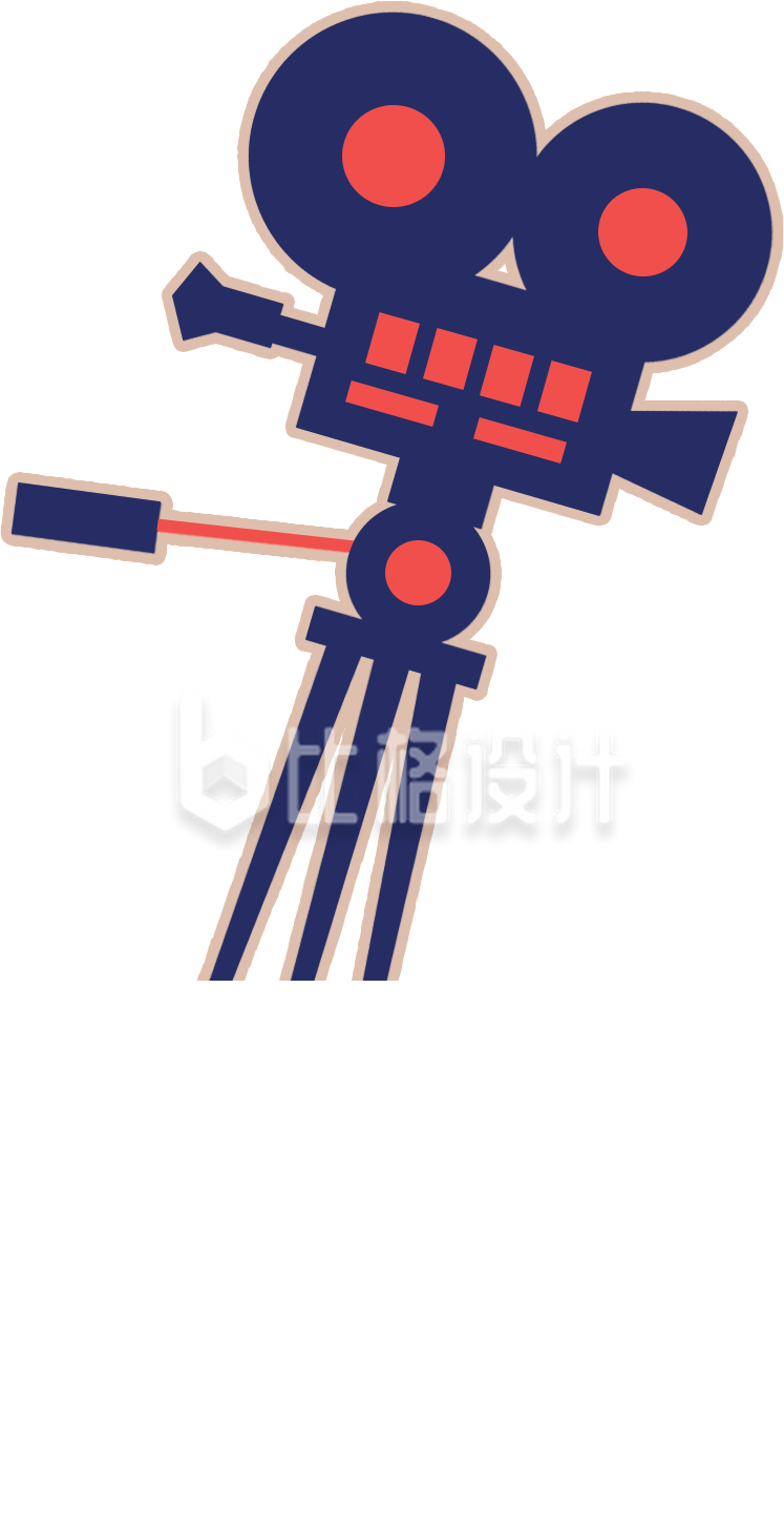 放电影的仪器插画
