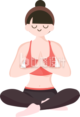 练习瑜伽的小女性