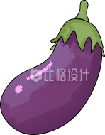 茄子可爱插画