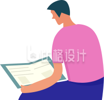 商务人士专注阅读 办公场景中的书本形象