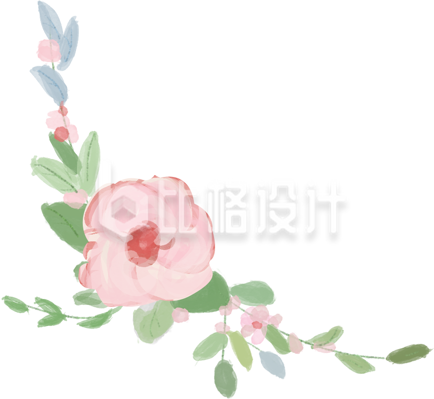 粉色花卉装饰图 适用于多种宣传物料设计