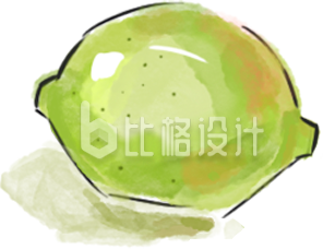 清新手绘青柠图 美味水果的视觉盛宴