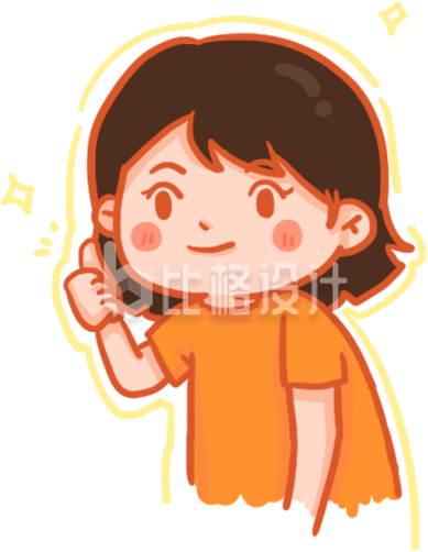 可爱卡通女孩形象，适用于多种宣传物料