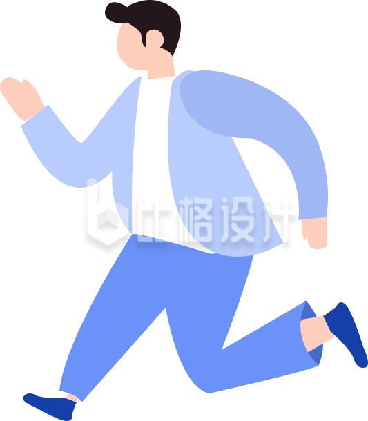 穿着休闲装的运动人物正在跑步的插画