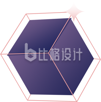 独特3D造型紫色几何装饰物料
