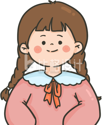 扎双辫可爱女孩形象 适合各类宣传物料