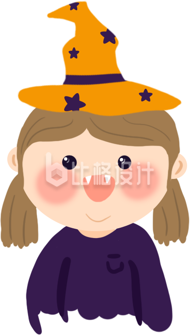 戴着巫师帽的可爱女孩形象宣传物料图
