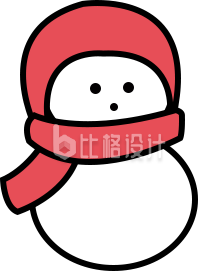 可爱雪人形象的圣诞节宣传卡通物料图