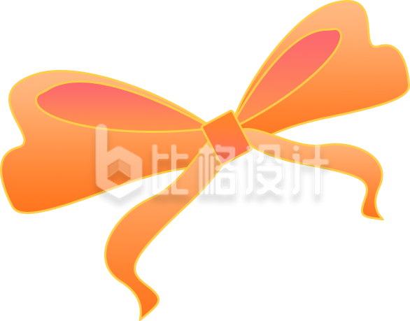 可爱橙色蝴蝶结装饰 增添节日氛围好帮手