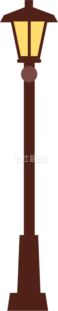 复古路灯图案，适用于氛围装饰的宣传物料
