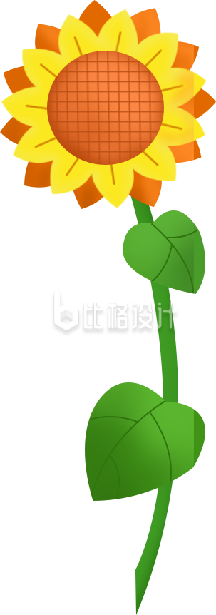 鲜艳向日葵插画，装点你的清新绿植世界