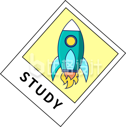 火箭图案助力学习 创意study宣传物料