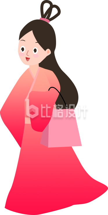 古装女子手提购物袋可爱形象展示图