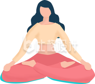 优雅瑜伽人物形象 健身运动宣传好素材