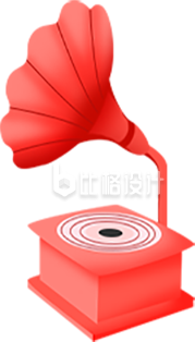 红色复古留声机图标 带你重回旧日时光