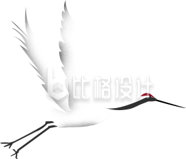 展翅飞翔的仙鹤 独特鸟类宣传物料设计