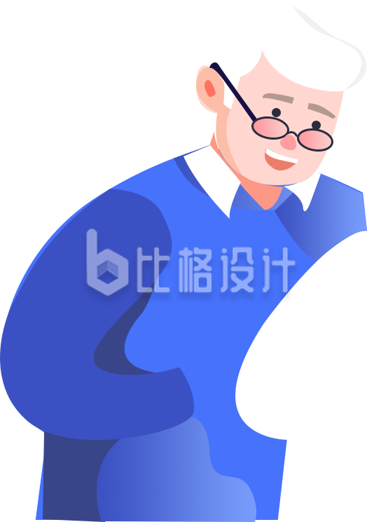 戴眼镜的老年人物形象 商务人士宣传图