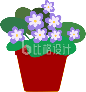 紫色花朵盆栽图 清新绿植装饰好帮手