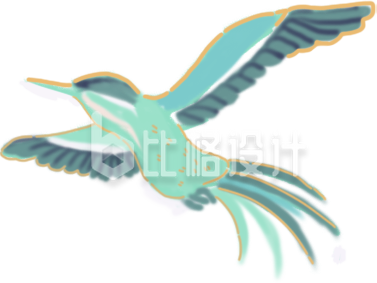 飞翔的翠鸟形象设计 可用于装饰或宣传物料