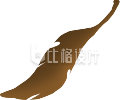 独特棕叶图案 自然系装饰形状素材