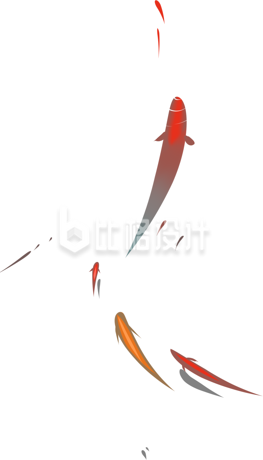 灵动锦鲤群游 简约风海洋动物宣传图