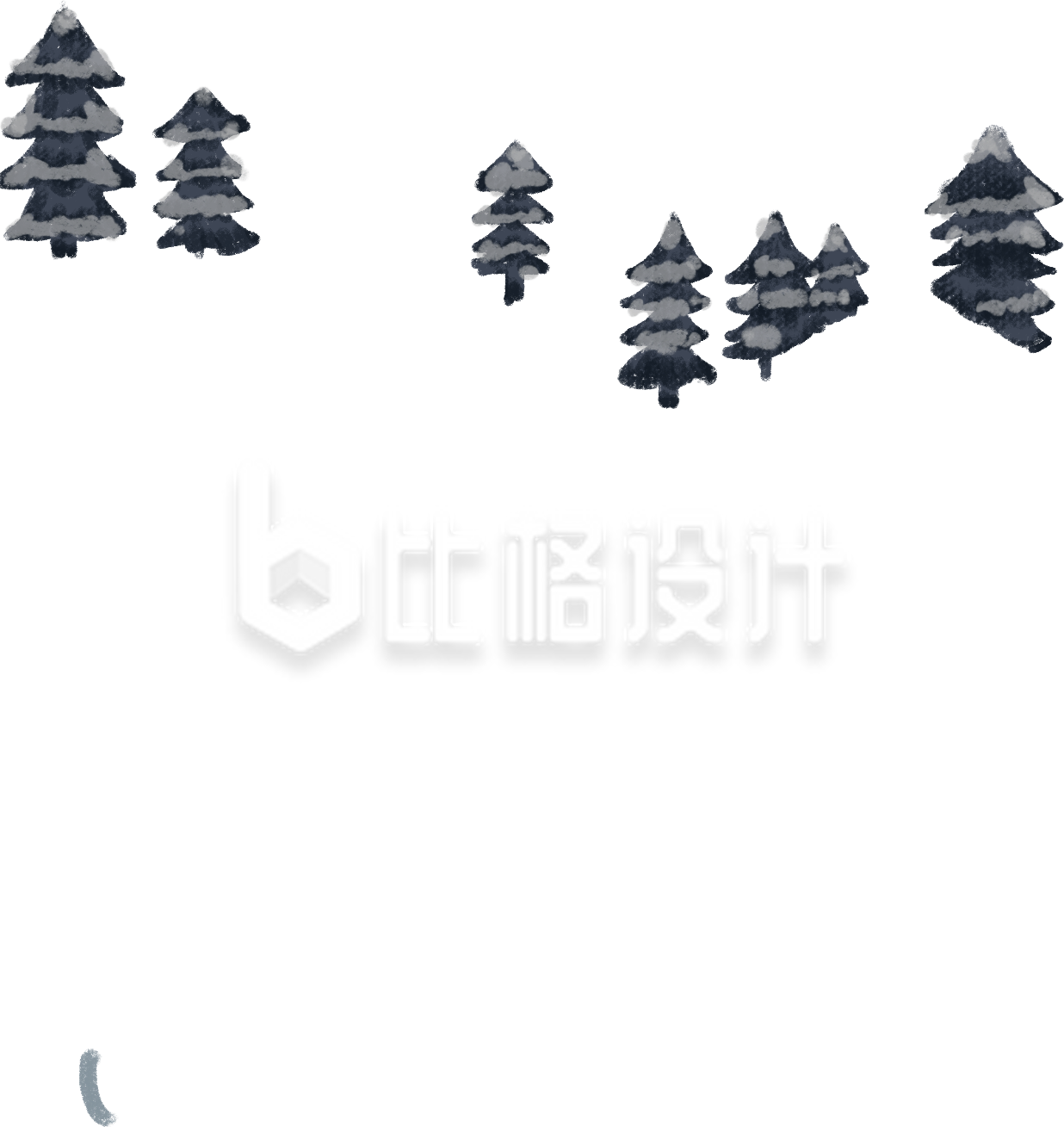 简约手绘树木图案 适用于多种宣传物料