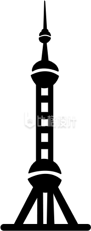东方明珠电视塔标志性建筑形象剪影