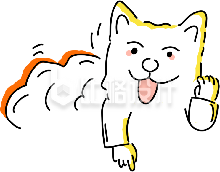 可爱小狗吐舌挥手插画 萌趣宠物宣传图