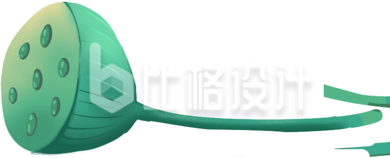 可爱的莲蓬形象，清新风格的宣传物料