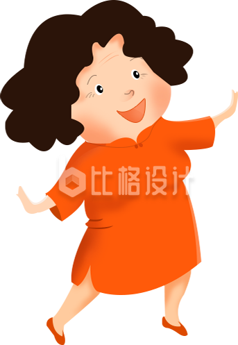 穿着红衣的卡通女性形象宣传物料