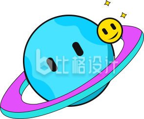 可爱行星图案趣味表情 适用多种宣传物料 可爱行星图案趣味表情 适用多种宣传物料