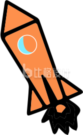 橙色火箭图案宣传物料助力太空探索梦想