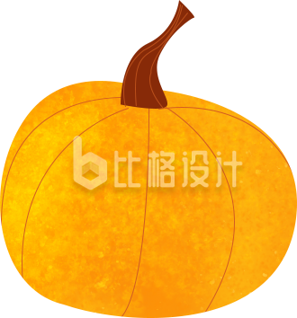 可爱手绘风格的橙色南瓜图