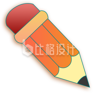 可爱铅笔图标 文具类宣传必备卡通素材