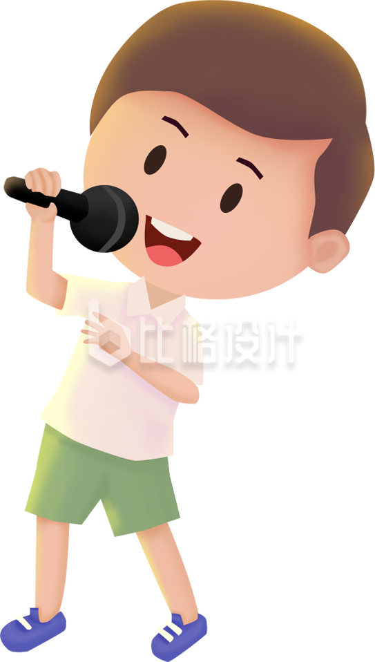 唱歌的小男生插画