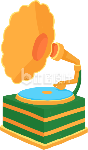 留声机插画手绘