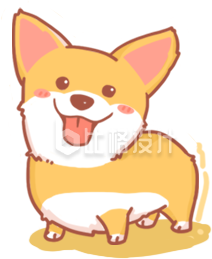 可爱小狗柯基插画手绘