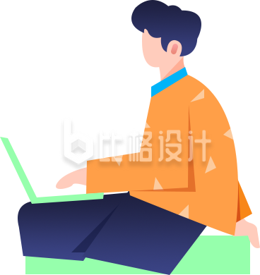 工作的人手绘插画