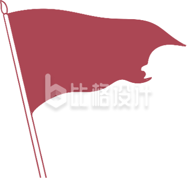 红旗插画手绘