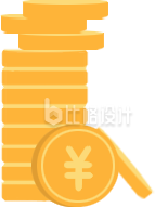 金币插画手绘