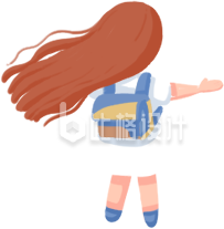 可爱的小女生插画