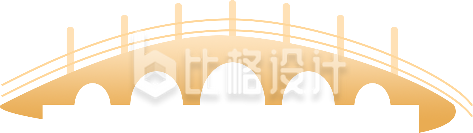 桥剪影插画