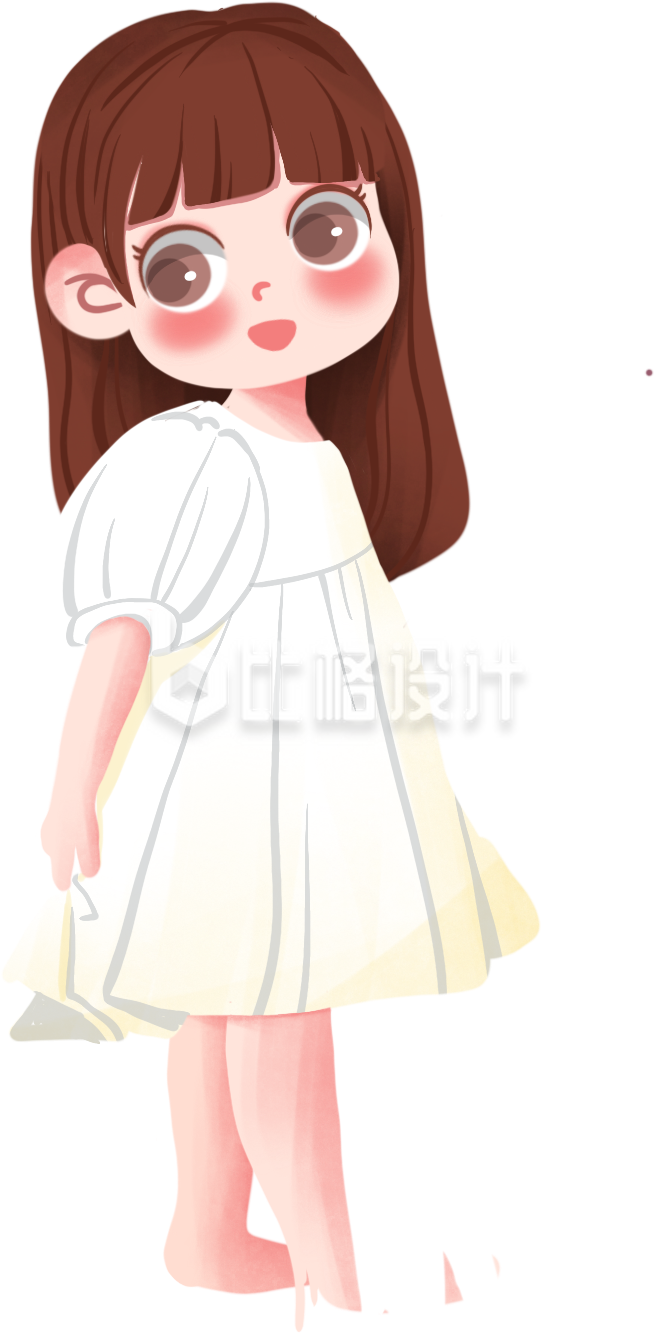 可爱的小女孩插画