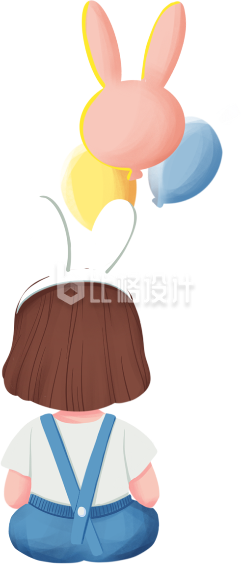 可可爱爱的小女生背影