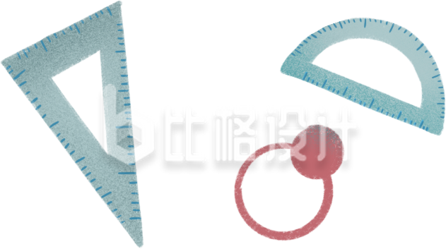 手绘学习用具尺子