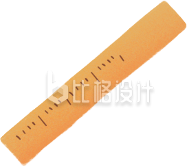 手绘学习用具直尺
