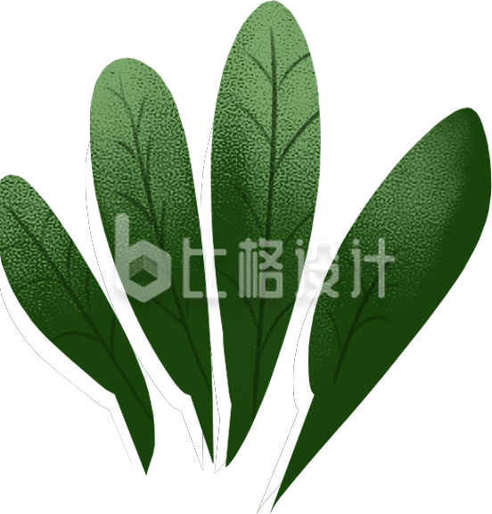 手绘绿色叶子草丛